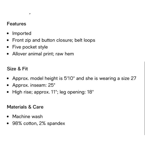 DKNY Women's High Rise Brown Black Leopard Print Size 27 NWT Pants - Picture 7 of 11